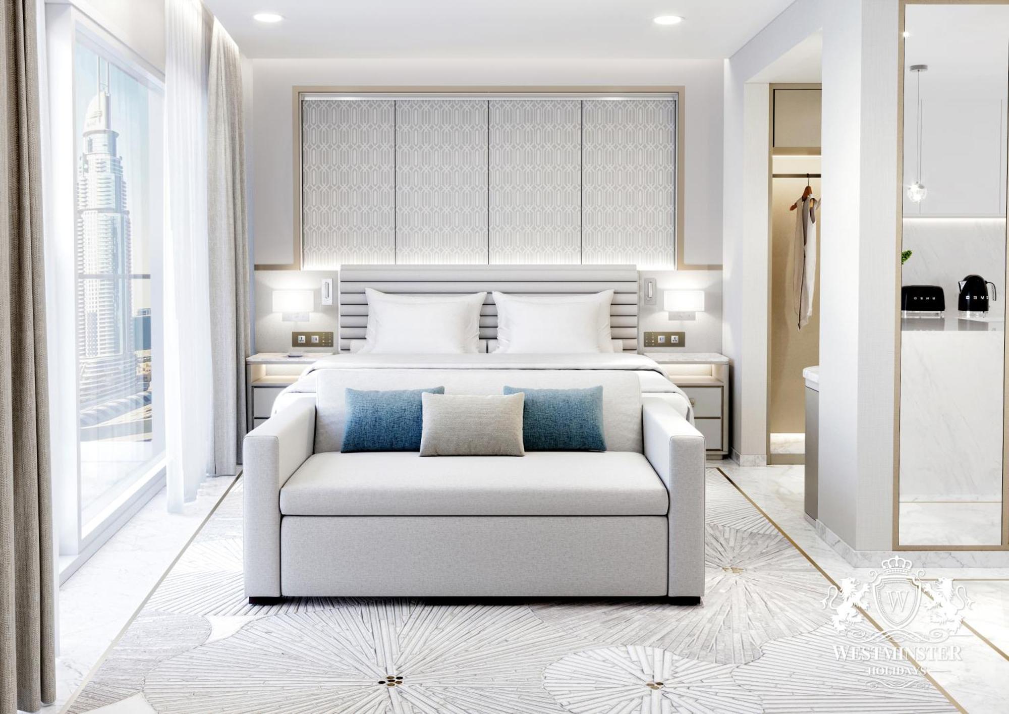Westminster Dubai Mall 외부 사진 A rendering of a bedroom in a Signature Suite